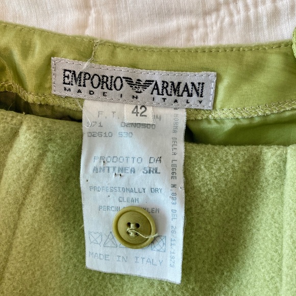 Emporia Armani Vintage Green Suit Set Skirt Wool S - Picture 14 of 14